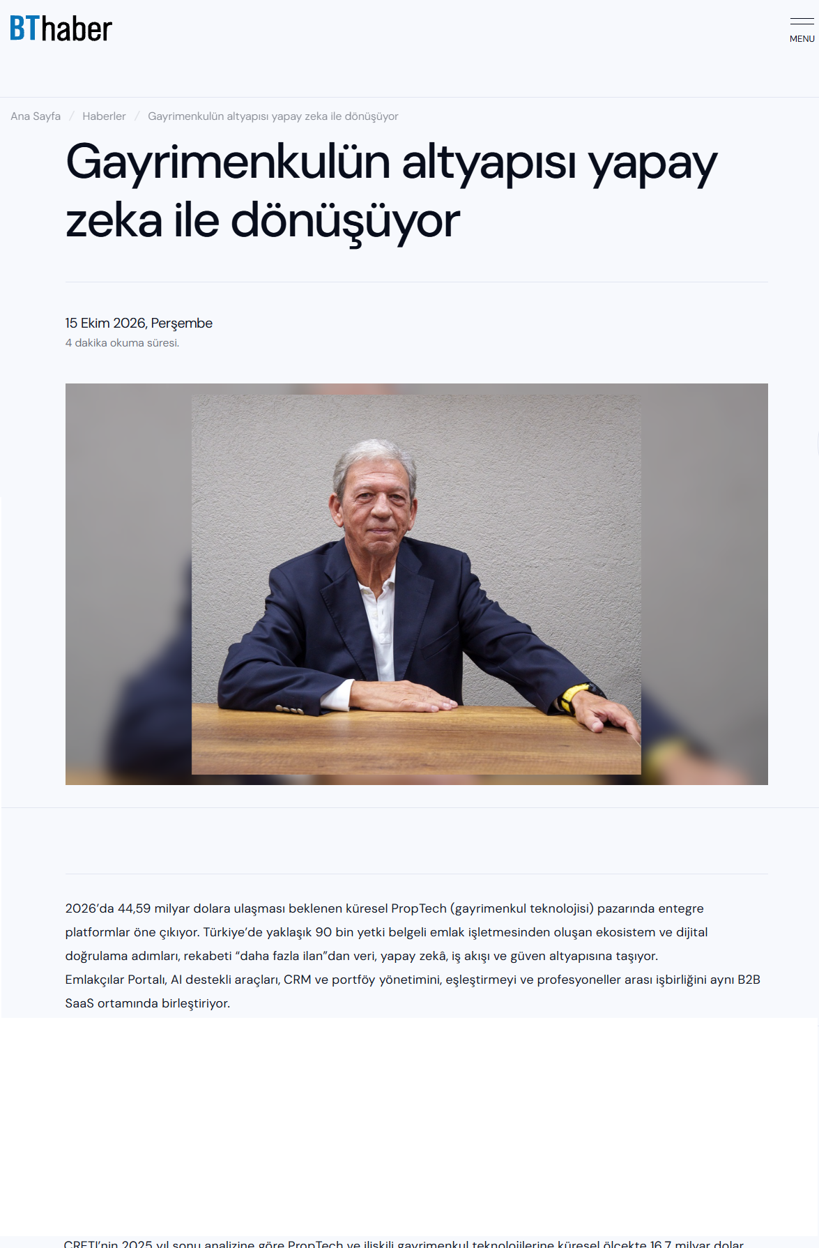 Gayrimenkulün altyapısı yapay zeka ile dönüşüyor!